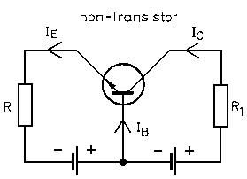 Pfeile bei npn-Transistoren
