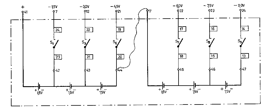 Schaltplan der Batterieanschlüsse mit Leitungs- und Klemmstellennummern